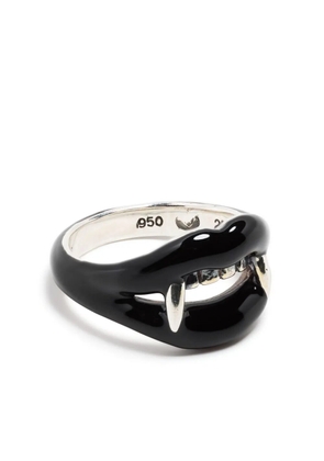 Yohji Yamamoto Vampire Fang silver-plated ring - Black