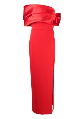 Solace London Alexis off-shoulder gown - Red