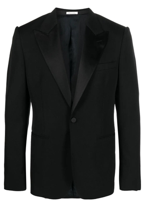 Alexander McQueen silk lapels blazer - Black