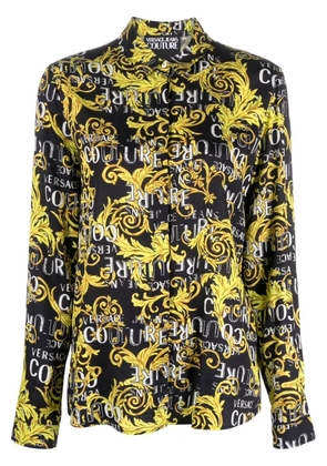 Versace Jeans Couture logo print buttoned shirt - Black