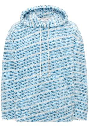JW Anderson oversized striped fleece hoodie - Blue