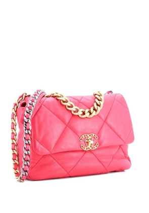 CHANEL Pre-Owned 19 Flap Bag Quilted Leather Large crossbody bag - Pink