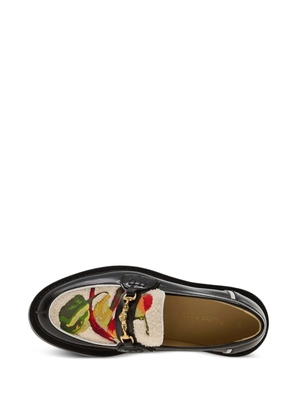 Filling Pieces embroidered chain loafers - Black