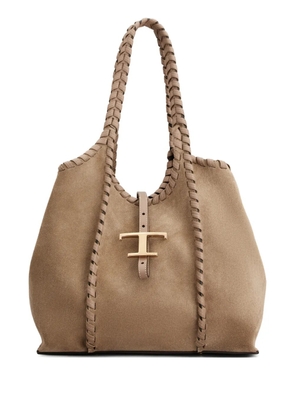 Tod's braided pendant shopping tote bag - Neutrals