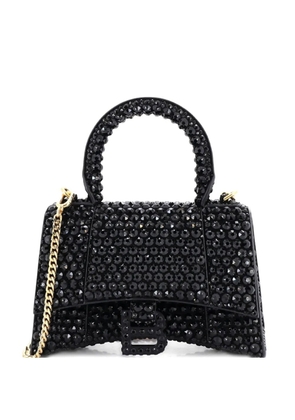 Balenciaga Pre-Owned Hourglass Top Handle Bag Suede with Crystals XS crossbody bag - Black