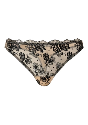 TWINSET embroidered tulle thong - Black