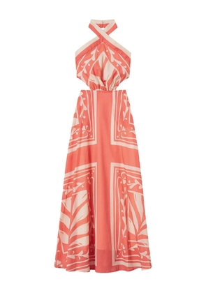 TWINSET printed halterneck maxi dress - Orange