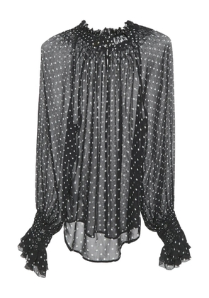 Polo Ralph Lauren Vintage polka-dot chiffon blouse - Black
