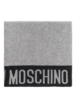 Moschino logo-detail scarf - Grey
