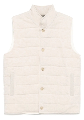 N.Peal quilted cashmere gilet - Neutrals