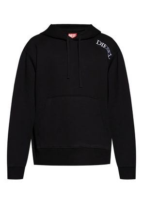 Diesel logo-embroidered hooded sweatshirt - Black
