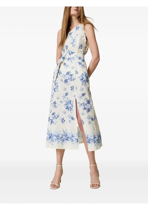 TWINSET floral-print one-shoulder midi dress - Neutrals