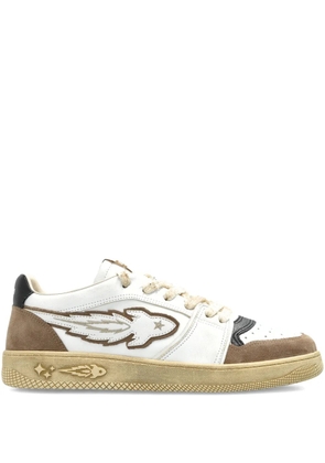 Enterprise Japan Egg Rocket embellished leather sneakers - White