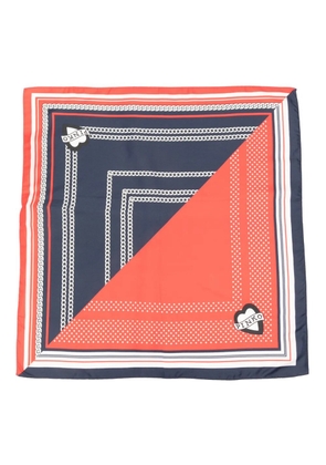 PINKO Twill mariniere-print scarves (55cm x 55cm) - Blue