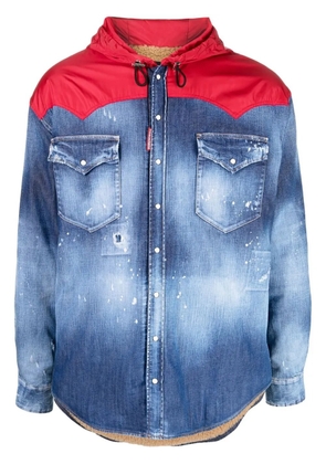 DSQUARED2 hooded hybrid denim jacket - Blue