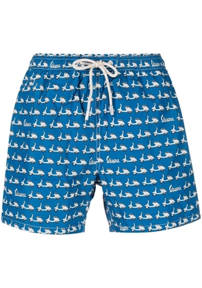 MC2 Saint Barth vespa-motif drawstring-waist swim shorts - Blue