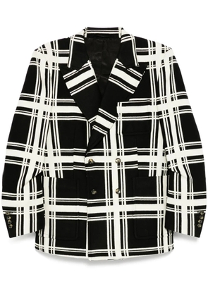 marina yee HIGH SHOULDER DB Blazer - Black