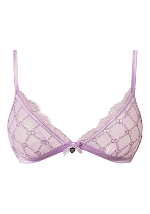 TWINSET chain-lace triangle bra - Purple