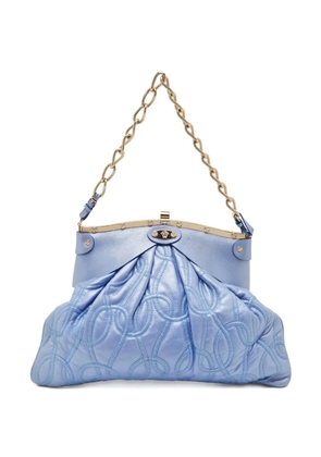 Versace Pre-Owned Mirror Frame leather gathered handbag - Blue