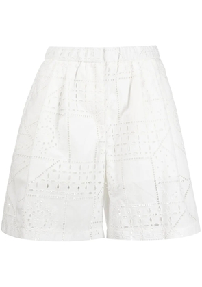 MSGM all-over perforated-design shorts - White