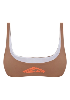 DSQUARED2 logo-print bikini bra - Brown