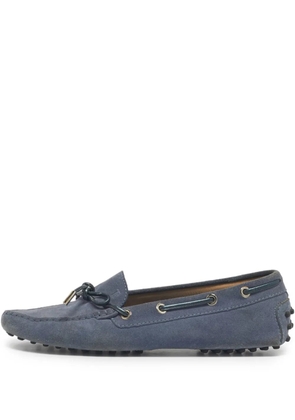 Tod's Vintage suede pebbled-sole boat shoes - Blue