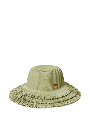 TWINSET fringed woven hat - Green