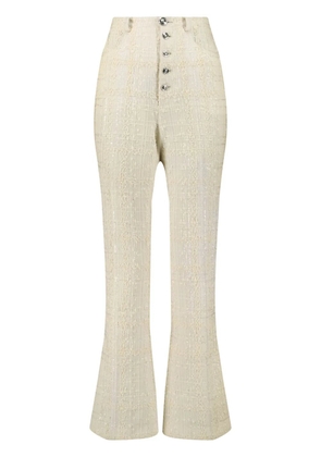 Giambattista Valli bouclé high-waisted flared trousers - Neutrals
