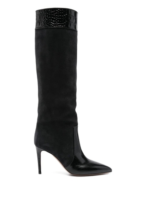 Paris Texas 85mm crocodile effect boots - Black