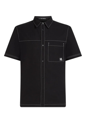 Karl Lagerfeld contrast-stitch short-sleeve shirt - Black