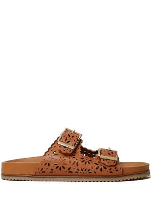 TWINSET laser-cut buckle sandals - Brown