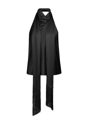 Nina Ricci halterneck fringed top - Black