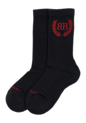 Balenciaga ribbed laurel socks - Black