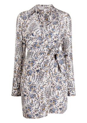 Veronica Beard abstract-pattern print wrap dress - Grey