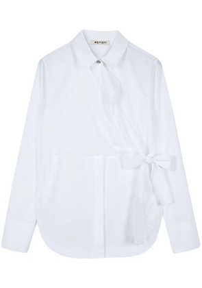 Ports 1961 No.10 Signature ribbon-tie wrap shirt - White