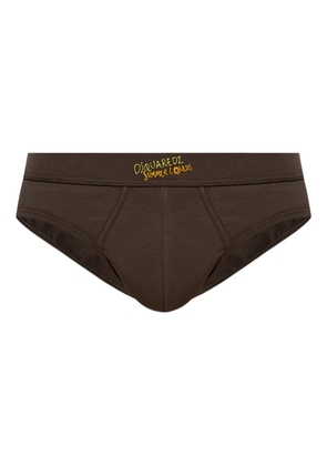 DSQUARED2 embroidered logo brief - Brown