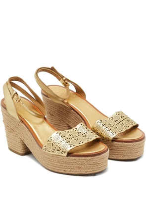 Tory Burch Roselle cutout platform espadrilles - Gold