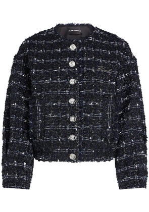 Karl Lagerfeld Essential bouclé bomber jacket - Black