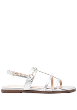 TWINSET Oval T-plaque flat sandals - Silver