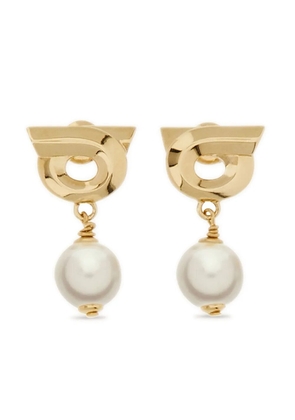 Ferragamo faux-pearl Gancini earrings - Gold
