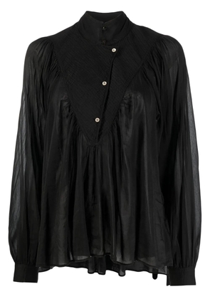 Forte Forte gathered long-sleeve shirt - Black