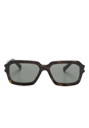 Saint Laurent Eyewear tortoiseshell-effect rectangle-frame sunglasses - Brown