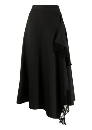 Y's drape detail flared skirt - Black