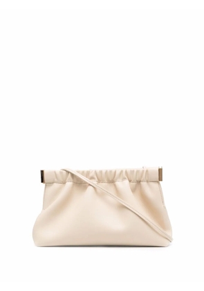 Nanushka gathered-trim clutch bag - Neutrals