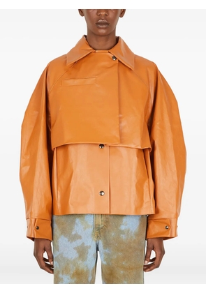 KASSL Editions layered leather trench coat - Orange