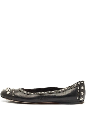 Prada Pre-Owned studded leather ballet flats - Black