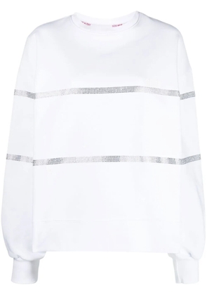 GCDS crystal-embellished cotton sweatshirt - White