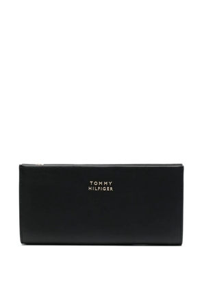 Tommy Hilfiger logo-plaque leather wallet - Black