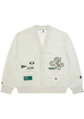 AAPE BY *A BATHING APE® logo-appliqué cardigan - Grey