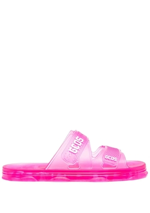 GCDS logo-print flat slides - Pink